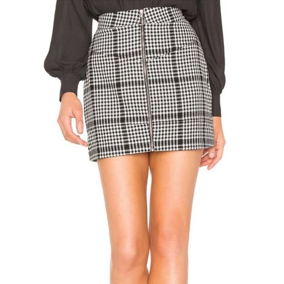 NEW NBD x Naven Moto Skirt in Black White Plaid Size XXS - Picture 2 of 8